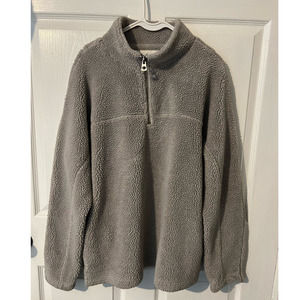 DYLAN Los Angeles Faux Fur Half Zip‎ Long Sleeve Pullover Top Size Large Gray